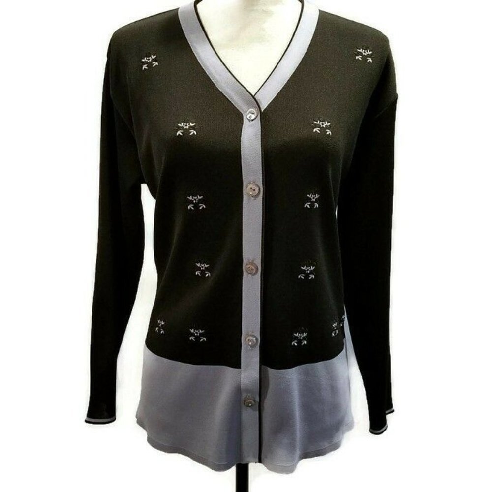 FASHIONIQUE Womens Top Shirt Black Embroidered - Picture 2 of 8